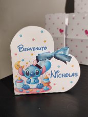 Scatolina Stitch fiocco compleanno festa regalino gadget lilla 