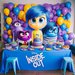 Idee Allestimento tavolo Inside Out 2 personalizza addobbi scatoline regali fine festa compleanno