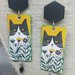 Orecchini gatto cat earrings carta paper 