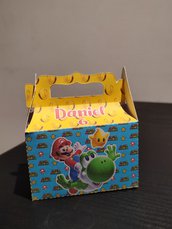 Scatolina super Mario Bros compleanno festa decorazione gadget kit party caramelle 