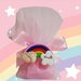 Bomboniera nascita arcobaleno bimba Compleanno Battesimo Piedini unicorno nuvola personalizzabile 