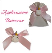 Decorazione applicazione unicorno bimba Compleanno nascita bomboniera arcobaleno segnaposto barattolo battesimo scatola sacchetto 