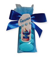 Bomboniera primo compleanno numero uno Stitch Angel topolino simba bing calamita magnete segnaposto palloncino 