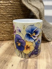 Tazza -Mug con Violetta del pensiero in 3D