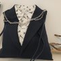 Borsa blazer in tessuto con tracolla e catena