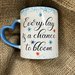 Tazza in ceramica  con Gnomo "Everyday is a chance to bloom" con Manico a Cuore