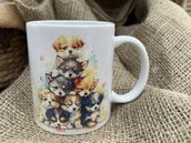 Tazza -Mug in ceramica Cuccioli Cagnolini Simpatici