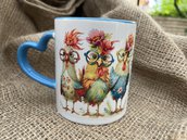 Tazza -Mug in ceramica Crazy Chitcken Lady