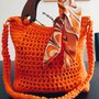 Borsa crochet arancione,fatta a mano