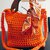 Borsa crochet arancione,fatta a mano