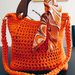 Borsa crochet arancione,fatta a mano