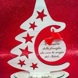 albero di natale legno auguri handmade laser regalo maestra decorazione addobbo personalizzato christmas