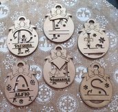 decorazione pallina personalizzata legno albero di natale incisione nome personalizzato handmade laser regalo