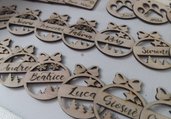 decorazione pallina personalizzata legno albero di natale incisione nome personalizzato handmade laser regalo