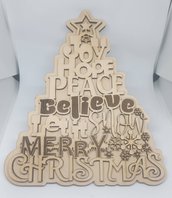 fuoriporta legno crepla albero di natale merry christmas handmade laser regalo decorazione dietroporta personalizzato