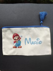 Astuccio colori astucci scuola bambino personalizzato immagine nome super Mario 