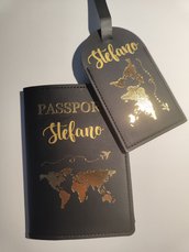 Porta passaporto tag etichetta valigia viaggio personalizzata nome aereo 