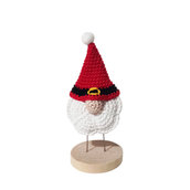 Portachiavi amigurumi ad uncinetto gnomo Babbo Natale 7x12 cm - 82NT