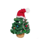 Portachiavi amigurumi ad uncinetto a forma di Albero di Natale 9 cm - 81NT