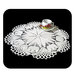 Centrino rotondo ad uncinetto bianco con fiori in cotone 40 cm - 22CN