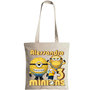 Borsa shopping Minions in cotone per libri libreria personalizza regalo festa compleanno