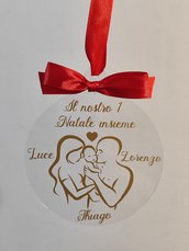 Palla pallina natalizia famiglia primo natale insieme regalo compleanno decorazione 