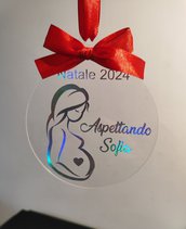 Palla pallina natalizia idea albero natale aspettando te donna incinta regalo compleanno decorazione 