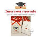 Inserzione riservata scatolina bomboniera laurea