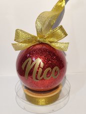 Palla pallina natalizia nome palline albero natale gadget regalo compleanno decorazione 