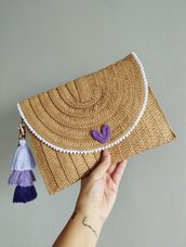 Borsa pochette tracolla tricotin cuore