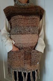 Maxi gilet all'uncinetto