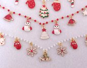 Collana con charms smaltati Natale