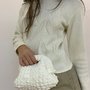 Clutch bag Puffosa bianco latte