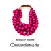 20221980 Collana fucsia collana grosse perle legno fucsia, collana multifilo strati rilievo, collana grossa legno collana bavaglino