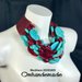 20191605 Collana turchese e bordeaux, collana maxi, collana bavaglino multifilo stratificato rilievo, collana dichiarazione by Omhandemade