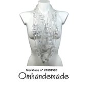 20191590 Collana lunga chiara, collana nessun colore, collana bavaglino collana lunga multifilo stratificata rilievo, collana dichiarazione, by OMHANDeMADE