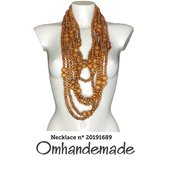 20191689 Collana lunga collana legno naturale collana bavaglino collana multifilo collana strati rilievo collana boho schic collana maxi by OMHANDeMADE