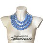 20201749 collana donna azzurra collana bavaglino collana 3 giri, collana grosse e grandi perle, collana colletto pelle collana regalo donna  by OMHANDEMADE