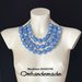 20201749 collana donna azzurra collana bavaglino collana 3 giri, collana grosse e grandi perle, collana colletto pelle collana regalo donna  by OMHANDEMADE