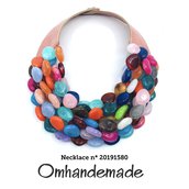 20191580 collana colorata collana maxi collana bavaglino collana multifilo collana stratificata rilievo collana grossa collana dichiarazione dea regalo per lei by Omhandemade