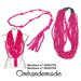 20201753 collana fucsia collana lunga collana legno, collana doppia, collana multifilo stratificata rilievo collana con grande grossa nappa by OMHANDeMADE