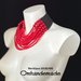 20181485 collana rossa collana resina collana colletto bavaglino collana multifilo collana trati rilievo collana donna in resina con bretelle in pelle by OMHANDeMADE 