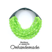 20201779 Collana verde acido verde lime collana bavaglino collana multifilo strati rilievo collana bretelle in pelle collana grossa per lei by OMHANDEMADE