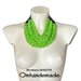 20201779 Collana verde acido verde lime collana bavaglino collana multifilo strati rilievo collana bretelle in pelle collana grossa per lei by OMHANDEMADE