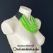 20201779 Collana verde acido verde lime collana bavaglino collana multifilo strati rilievo collana bretelle in pelle collana grossa per lei by OMHANDEMADE