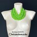 20201779 Collana verde acido verde lime collana bavaglino collana multifilo strati rilievo collana bretelle in pelle collana grossa per lei by OMHANDEMADE