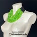 20201779 Collana verde acido verde lime collana bavaglino collana multifilo strati rilievo collana bretelle in pelle collana grossa per lei by OMHANDEMADE