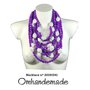 20191541 collana viola bianca collana multifilo stratificata rilievo collana donna, collana dichiarazione, collana maxi, bijoux by Omhandemade