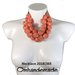 20181365 Collana salmone collana bavaglino collana girocollo collana multifilo collana stratificata rilievo collana grossa collana maxi con colletto in pelle by Omhandemade 