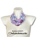 20191571 Collana lilla bianca azzurra viola collana bavaglino collana multifilo stratificata rilievo, collana girocollo colorata idea regalo by Omhandemade